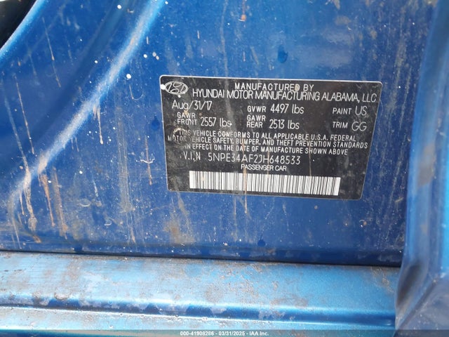 5NPE34AF2JH648533 Hyundai Sonata Limited