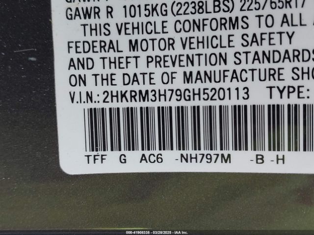 2HKRM3H79GH520113 Honda Cr-v Ex-l