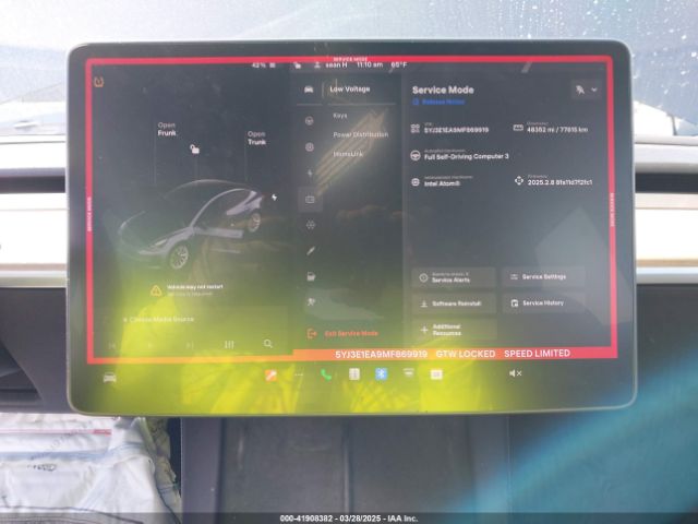 5YJ3E1EA9MF869919 Tesla Model 3 Standard Range Plus Rear-wheel Drive