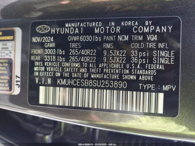 KMUHCESB8SU253890 Genesis Gv80 2.5t Prestige Awd