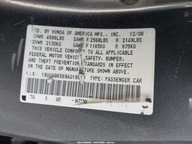 2009 ACURA TL 19UUA86569A019919 Photo 8