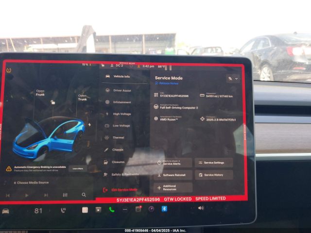 5YJ3E1EA2PF452596 Tesla Model 3 Rear-wheel Drive