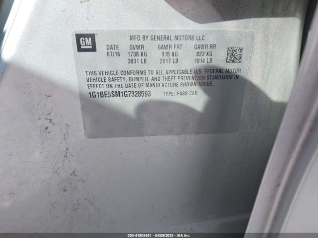 1G1BE5SM1G7328593 Chevrolet Cruze Lt Auto