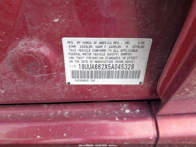 2005 ACURA TL 19UUA662X5A045329 Photo 8