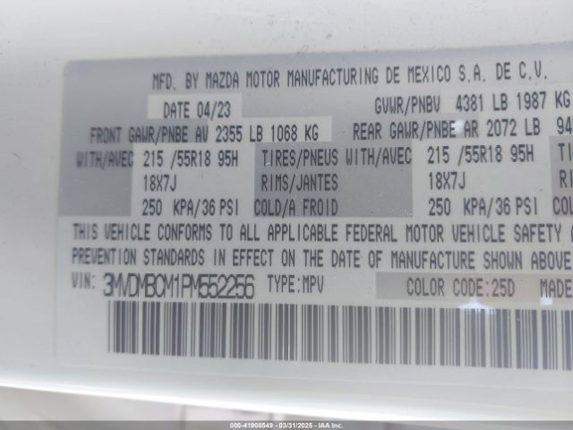 3MVDMBCM1PM552256 Mazda Cx-30 2.5 S Preferred