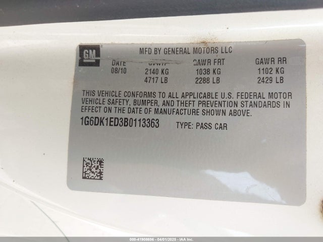 2011 CADILLAC CTS 1G6DK1ED3B0113363 Photo 8