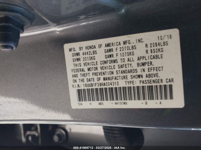 19UUB1F38HA004310 Acura TLX