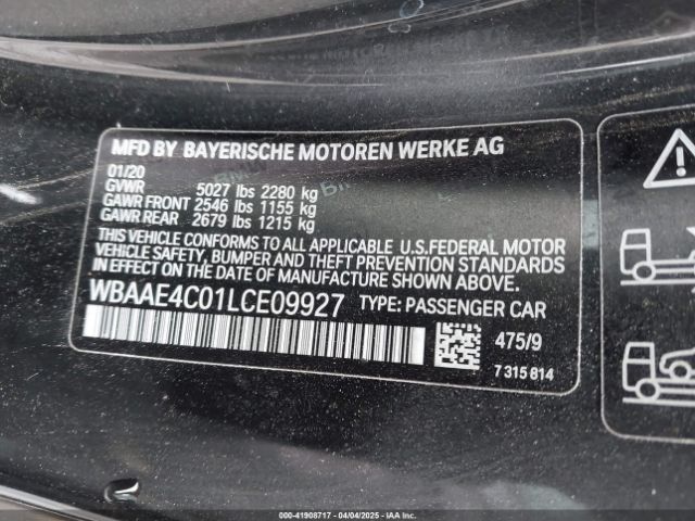 WBAAE4C01LCE09927 BMW 840i Xdrive