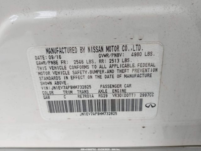JN1EV7AP9HM732825 Infiniti Q50 3.0t Premium