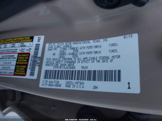Toyota 3ur-fe 2018 5TFRY5F19JX236068 Image 9