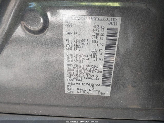 Nissan Rogue Sl 2015 5N1AT2MT1FC766074 Image 9