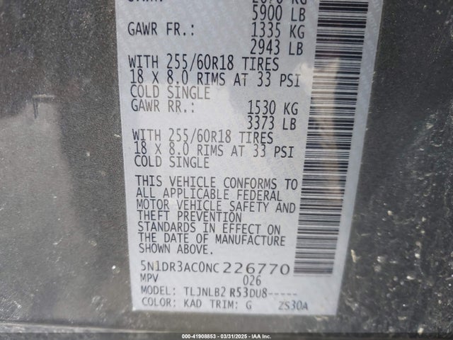 Nissan Pathfinder S 4wd 2022 5N1DR3AC0NC226770 Image 9