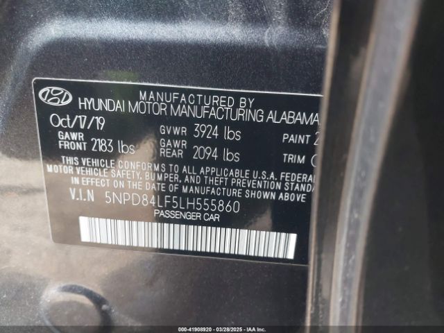 5NPD84LF5LH555860 Hyundai ELANTRA SEL
