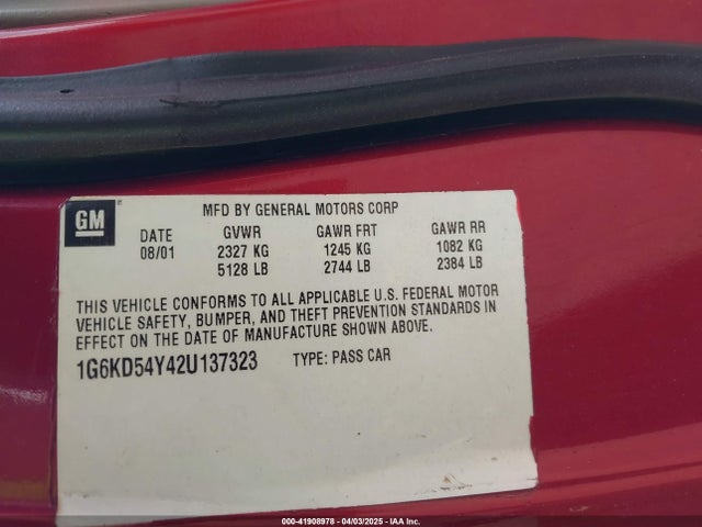 2002 CADILLAC DEVILLE 1G6KD54Y42U137323 Photo 8