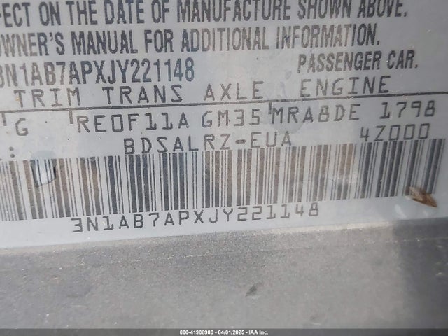 3N1AB7APXJY221148 Nissan SENTRA SR