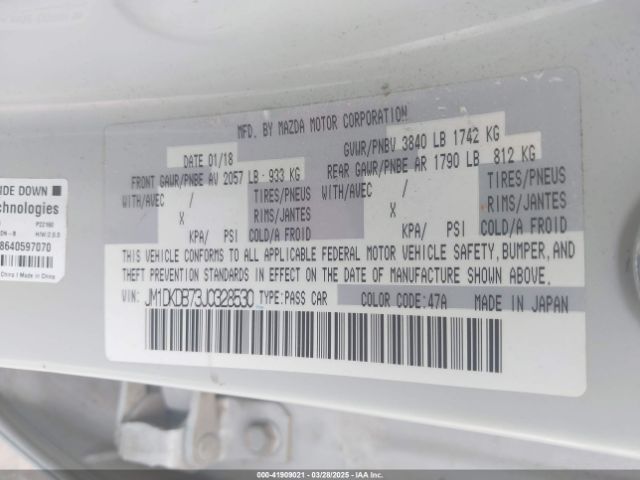 JM1DKDB73J0328530 Mazda Cx-3 Sport
