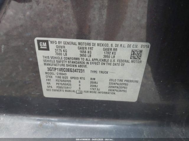 3GTP1VEC0EG347231 GMC Sierra 1500 Slt