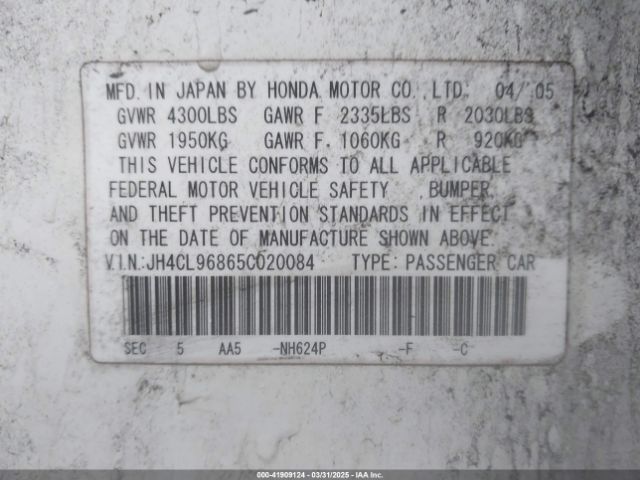 2005 ACURA TSX JH4CL96865C02O084 Photo 8