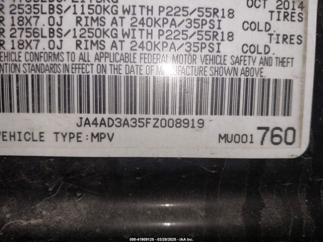 JA4AD3A35FZ008919 Mitsubishi Outlander Se