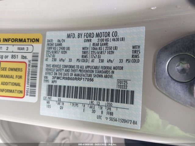 3FMCR9B60RRF17056 Ford Bronco Sport Big Bend