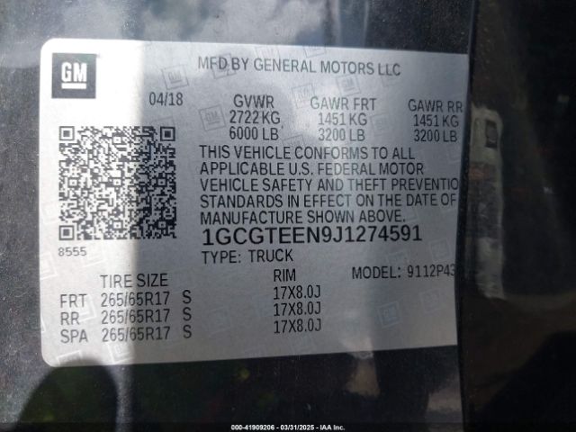 1GCGTEEN9J1274591 Chevrolet Colorado Zr2