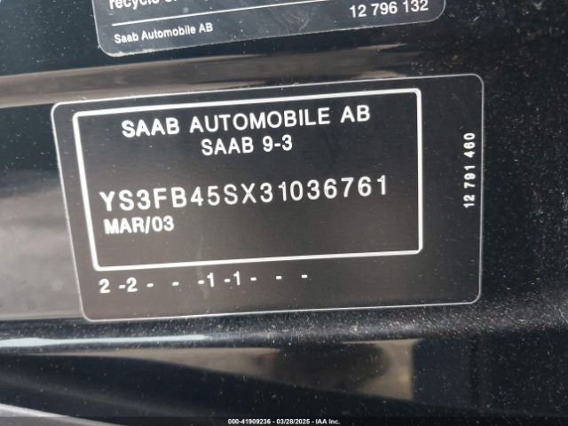 2003 SAAB 9-3 YS3FB45SX31036761 Photo 8