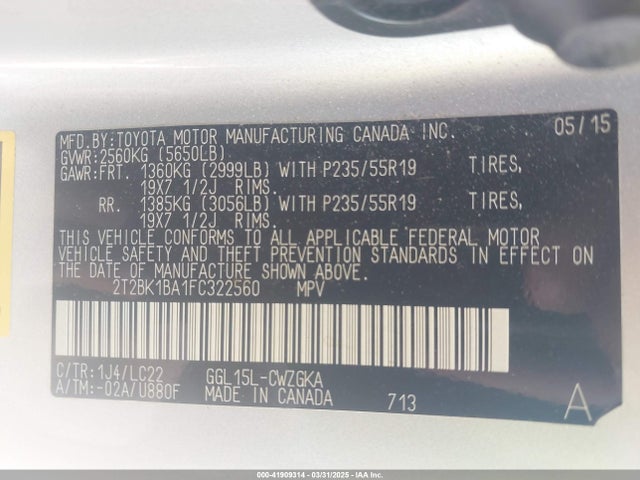 Lexus Rx 350 F Sport 2015 2T2BK1BA1FC322560 Image 9