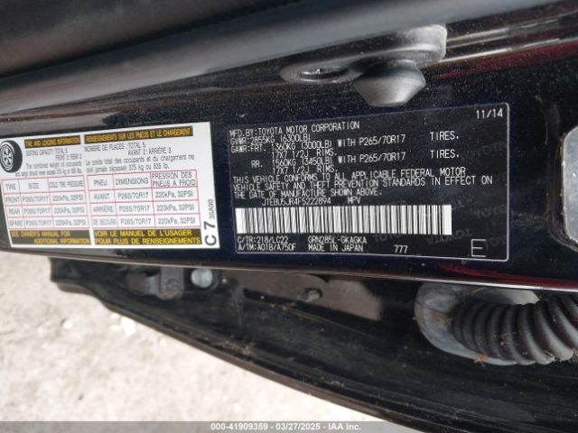 JTEBU5JR4F5222894 Toyota 4runner Trail Premium