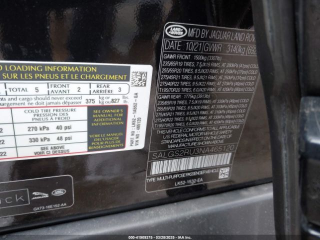 SALGS2RU3NA465120 Land Rover Range Rover Westminster