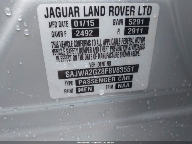 SAJWA2GZ8F8V83551 Jaguar Xj Xjl Portfolio