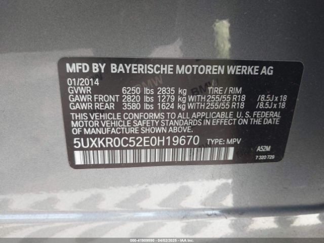 5UXKR0C52E0H19670 BMW X5 Xdrive35i