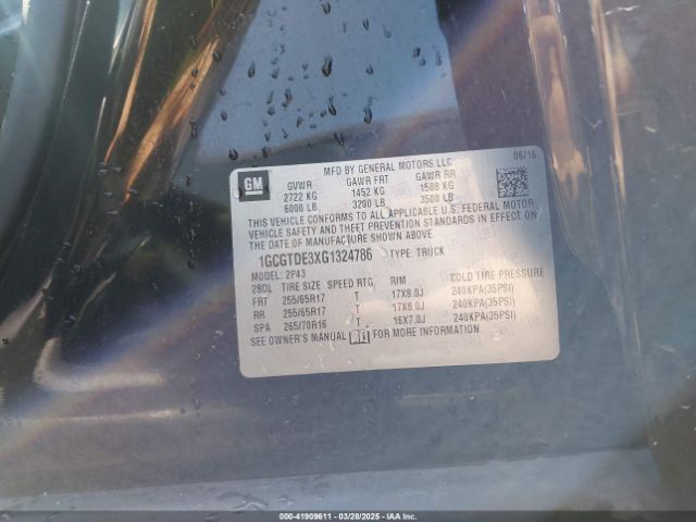 1GCGTDE3XG1324786 Chevrolet Colorado Z71