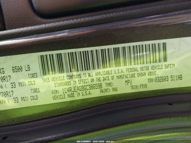1C4RJEAG9GC386598 Jeep Grand Cherokee Laredo