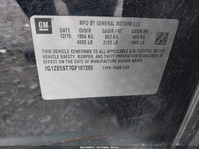 1G1ZE5ST7GF187265 Chevrolet MALIBU 1LT