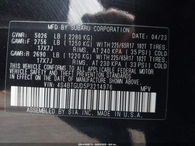 4S4BTGUD5P3214976 Subaru Outback Wilderness