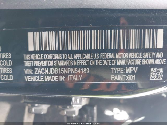 ZACNJDB15NPN64189 Jeep Renegade Latitude 4x4