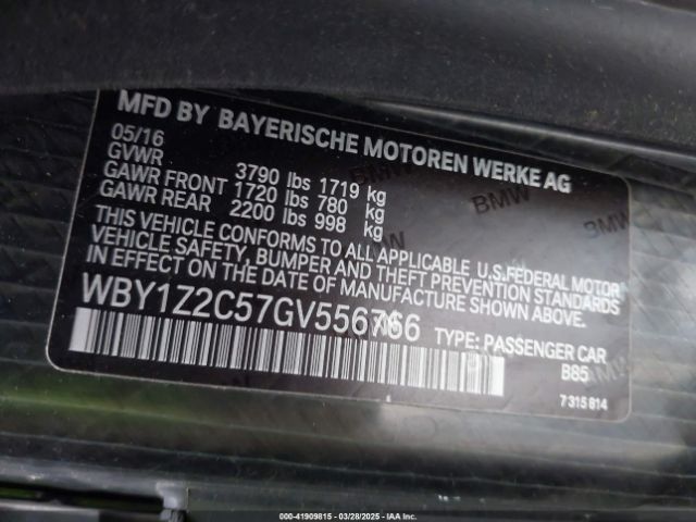 WBY1Z2C57GV556766 BMW I3