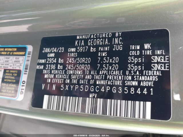 5XYP5DGC4PG358441 KIA Telluride Sx Prestige X-line
