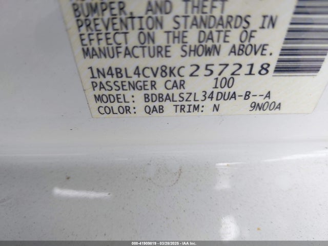 Nissan Altima 2.5 Sr 2019 1N4BL4CV8KC257218 Image 9