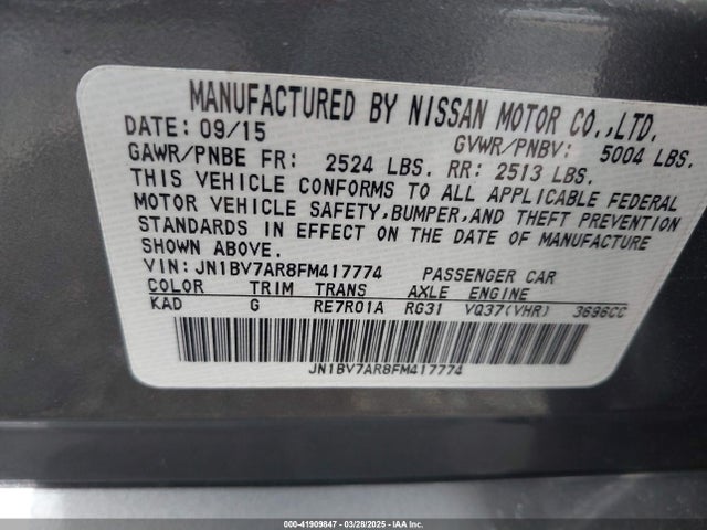 JN1BV7AR8FM417774 Infiniti Q50 Premium
