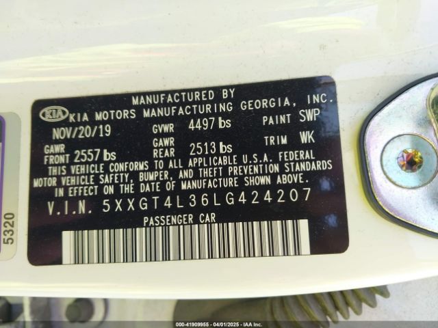 5XXGT4L36LG424207 KIA Optima S