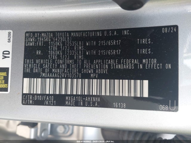Toyota Corolla Cross L 2024 7MUAAAAG2RV103570 Image 9