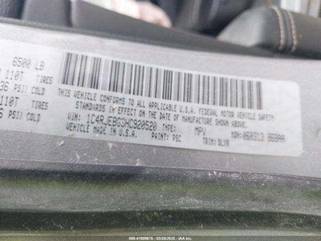 1C4RJEBG3HC920520 Jeep Grand Cherokee Limited 4x2