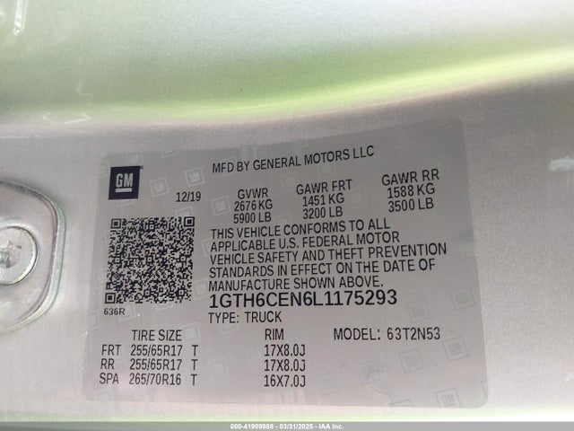 1GTH6CEN6L1175293 GMC Canyon 4wd  Sle