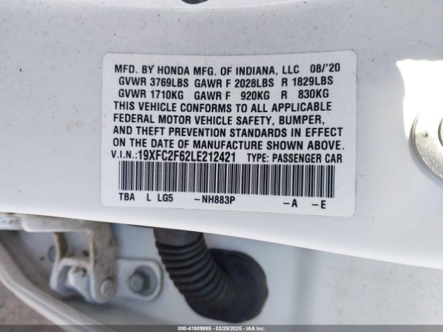 19XFC2F62LE212421 Honda Civic Lx