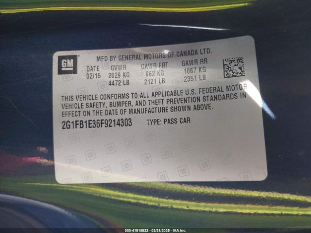 2G1FB1E36F9214303 Chevrolet Camaro 2ls