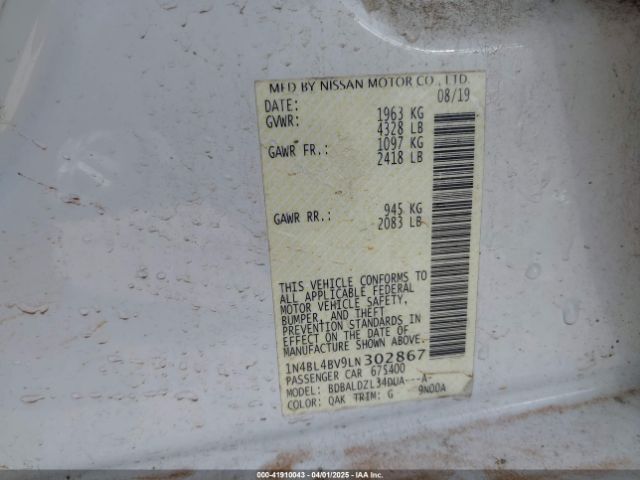 1N4BL4BV9LN302867 Nissan Altima S Fwd