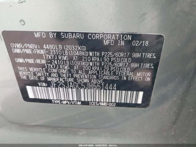 JF2SJAGC5JH551444 Subaru Forester 2.5i Premium