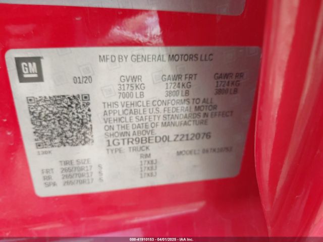 1GTR9BED0LZ212076 GMC Sierra 1500 4wd Double Cab Standard Box Sle