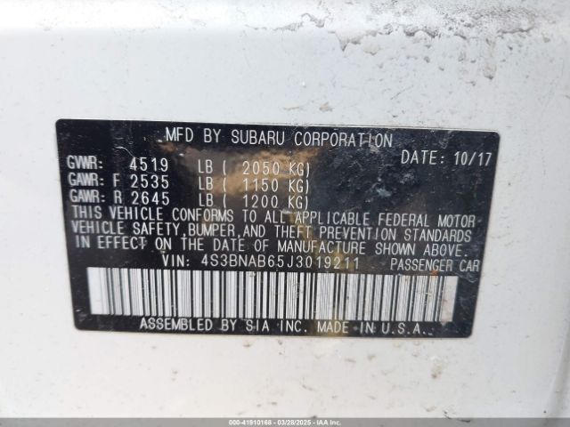 4S3BNAB65J3019211 Subaru Legacy 2.5i